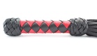 Плеть черно-красная с плетеной ручкой БДСМ арсенал