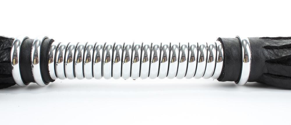 Плеть с серебристой ручкой длинная БДСМ арсенал