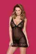 Сорочка Obsessive 856-CHE-1 chemise, Чёрный, L/XL
