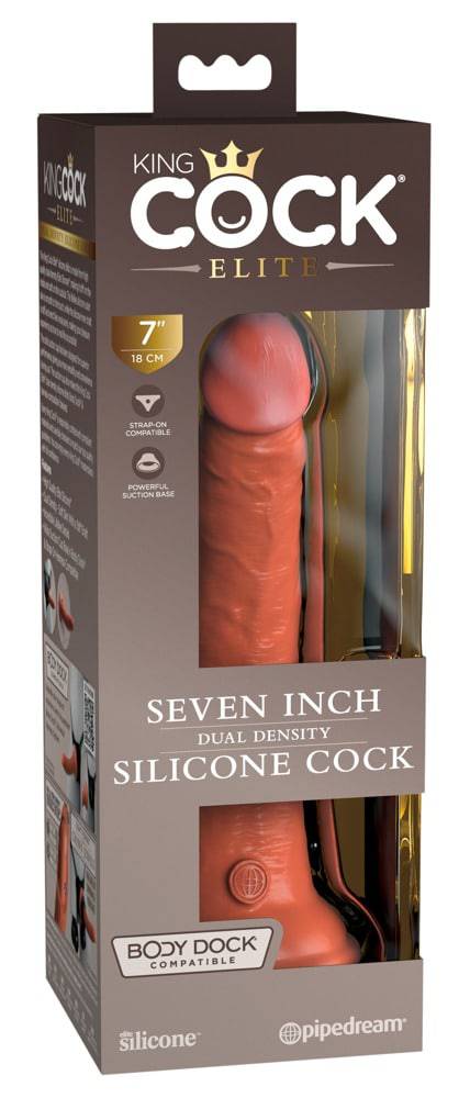 Фаллоимитатор-реалистик PipeDream King Cock Elite Dual Density 21 см, светло-коричневый