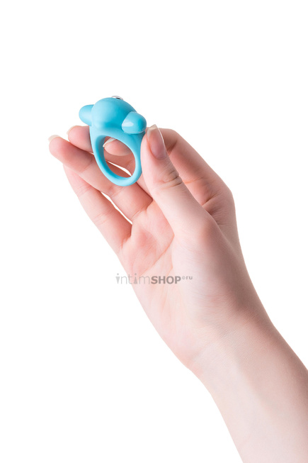 Эрекционное кольцо Toyfa A-Toys с вибростимуляцией, голубое - фото 8