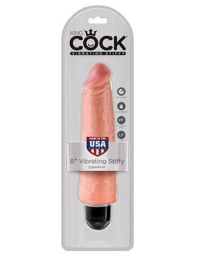 Вибратор PipeDream King Cock 8''Vibrating Stiffy 24.8 см, телесный