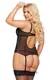 Корсет и стринги Softline Collection Brenda, черные, XL