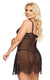 Ночная сорочка и стринги SoftLine Collection Carla XL, черные