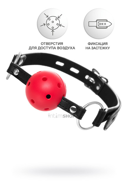 Кляп-шар с отверстиями для дыхания Anonymo by TOYFA, красный - фото 4