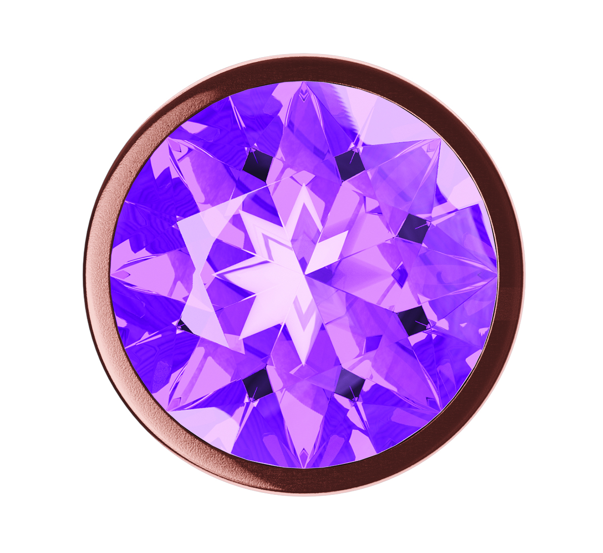Анальная пробка Lola Games Shine Large, розовое золото с фиолетовым кристаллом