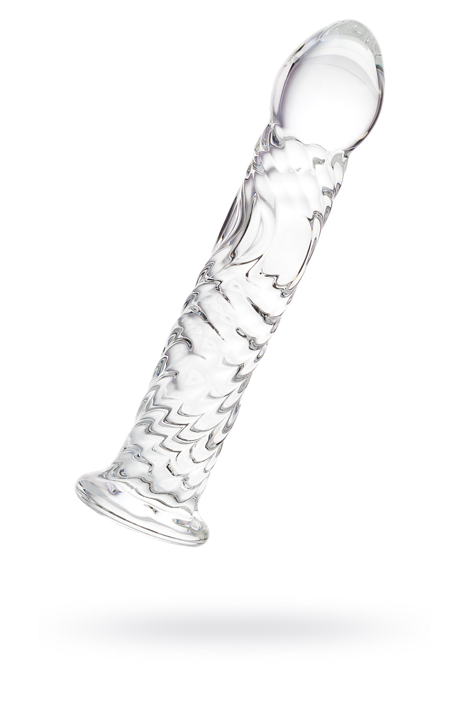 Фаллоимитатор Sexus Glass ребристый, бесцветный, 16,5 см