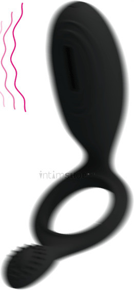 Эрекционное виброкольцо со стимулятором клитора Pretty Love Ethol, черный - фото 4