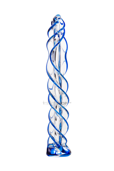 фото Фаллоимитатор Sexus Glass спиралевидный, синий, 18,5 см