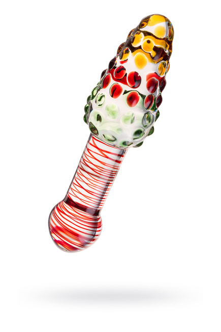фото Фаллоимитатор Sexus Glass двусторонний, разноцветный, 17,5 см
