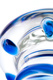 Двусторонний стеклянный фаллоимитатор Sexus Glass с синей спиралью, бесцветный