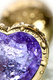 Анальная пробка Metal by Toyfa с кристаллом-сердце цвета аметист, золотистая