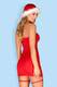 Сорочка Obsessive Kissmas chemise Red, Красный, S/M