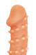 Насадка Kokos Cock Sleeve M с подхватом мошонки и с крупными шипиками, телесная