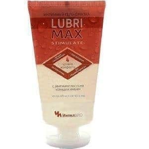 Интимный гель-смазка ИнтелБИО Lubrimax Stimulate на водной основе с согревающим эффектом, 150 мл