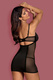 Сорочка Obsessive Amallie chemise, Чёрный, L/XL