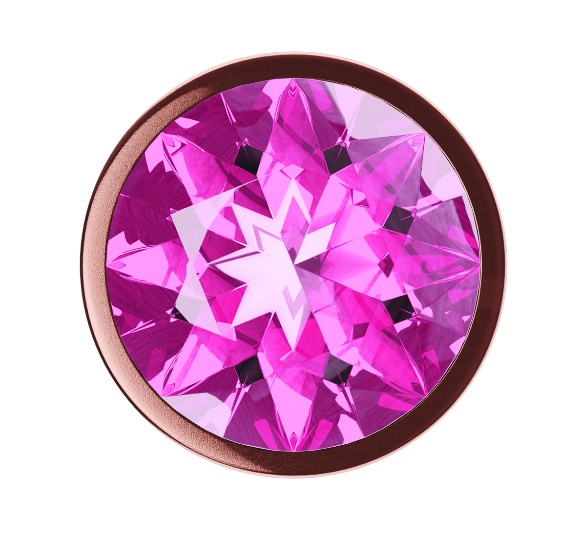 Анальная пробка Lola Toys Shine Large, розовое золото с розовым кристаллом