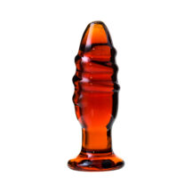 Анальная пробка Sexus Glass 12.5 см, коричневая