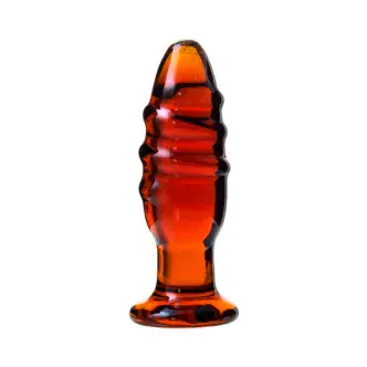 Анальная пробка Sexus Glass 12.5 см, коричневая