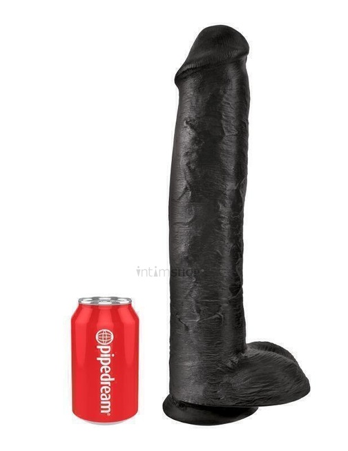 Фаллоимитатор-гигант черный King Cock 15 Cock with Balls Pipedream от IntimShop