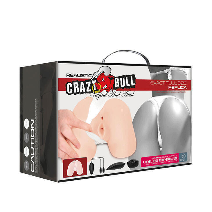 Мастурбатор с вибрацией Baile Crazy Bull Vagina and Anal Exact Full Size, телесный