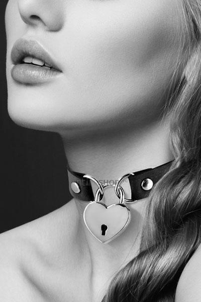 фото Чокер с замком сердце COLLIER PENDENTIF COEUR NOIR Bijoux pour toi