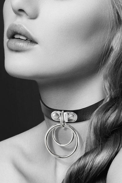 Чокер с кольцами COLLIER RAS DE COU NOIR Bijoux pour toi от IntimShop