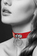 Чокер с кольцом Collier Fetish Rouge Bijoux pour toi, красный