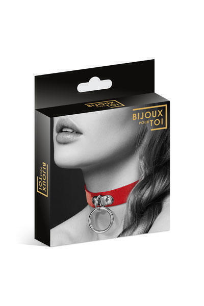 Чокер с кольцом Collier Fetish Rouge Bijoux pour toi, красный