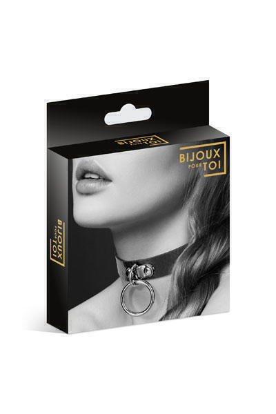 Чокер с кольцом черный COLLIER FETISH NOIR Bijoux pour toi