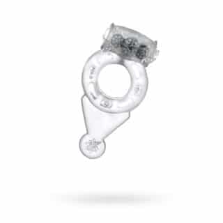 Эрекционное кольцо TOYFA с вибропулей и язычком, прозрачное