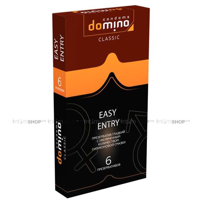 Презервативы с дополнительной смазкой Domino Classic Easy Entry, 6 шт от IntimShop