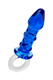 Анальная пробка Sexus Glass с ручкой-кольцом, синяя