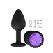 Анальная втулка Джага-Джага силиконовая, черная с фиолетовым кристаллом