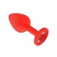 Анальная втулка Джага-Джага силиконовая, красная с красным кристаллом