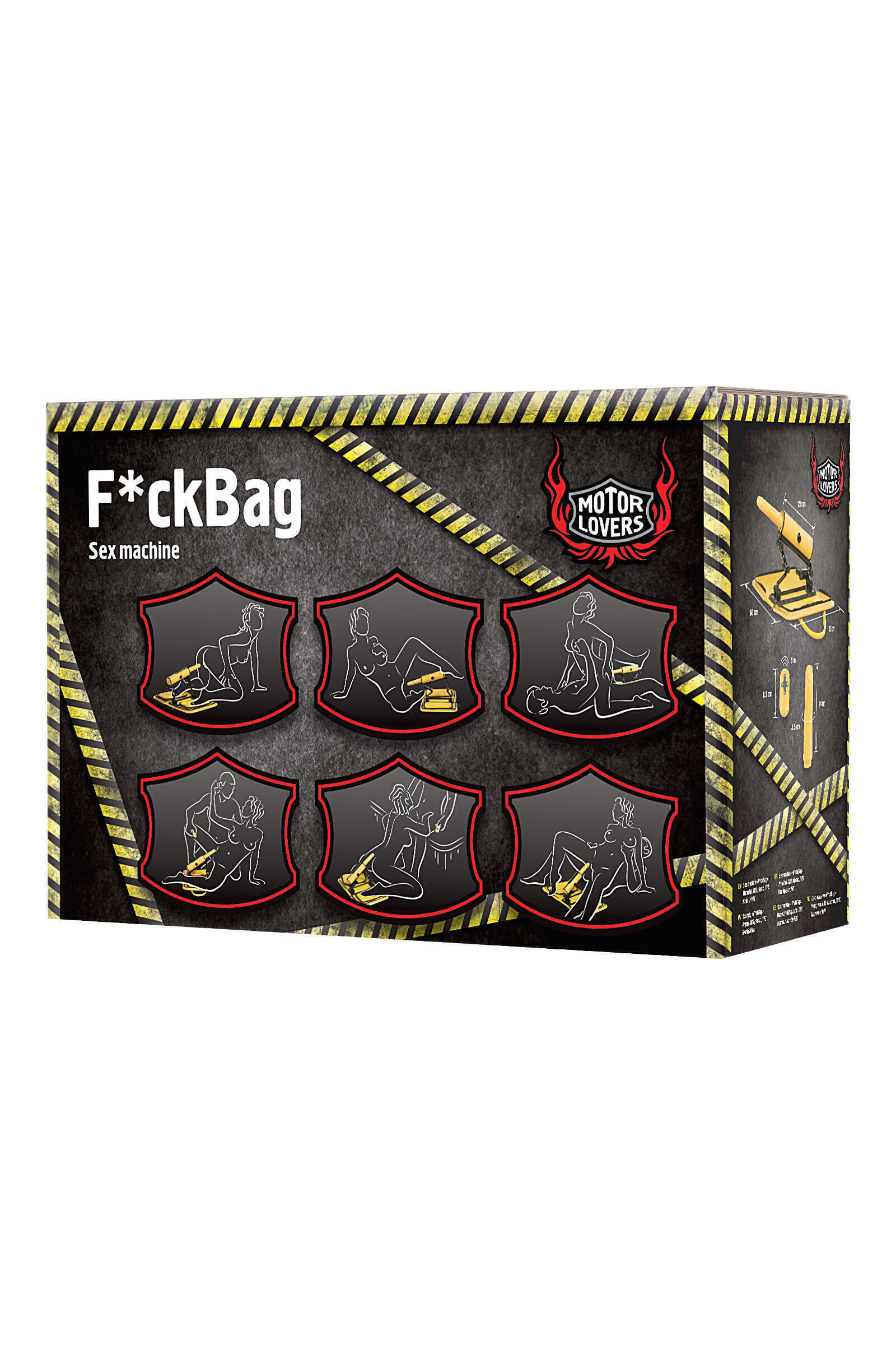 Секс-машина с пультом ДУ Toyfa MotorLovers F*ckBag, желтая