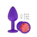 Анальная втулка Джага-Джага силиконовая, фиолетовая с красным кристаллом