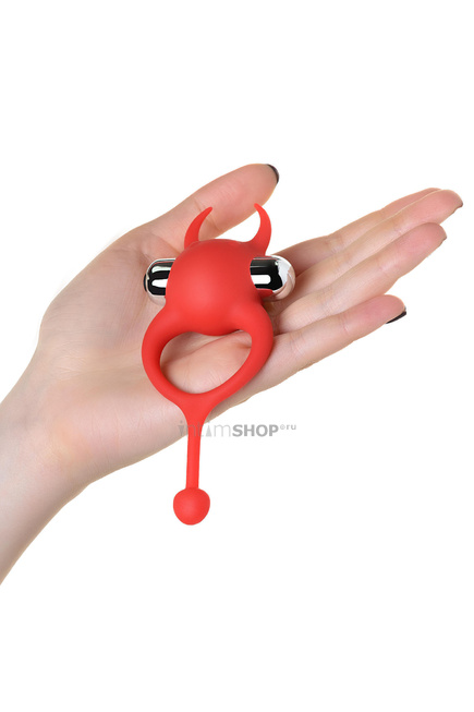 Виброкольцо с хвостиком Jos Nick, красный, 13,5 см от IntimShop