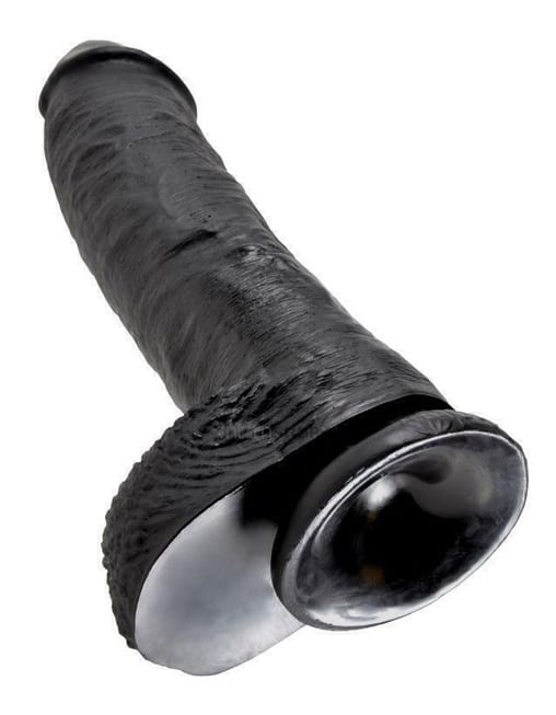 Фаллоимитатор-гигант на присоске с мошонкой Pipedream King Cock 25,4 см, черный от IntimShop