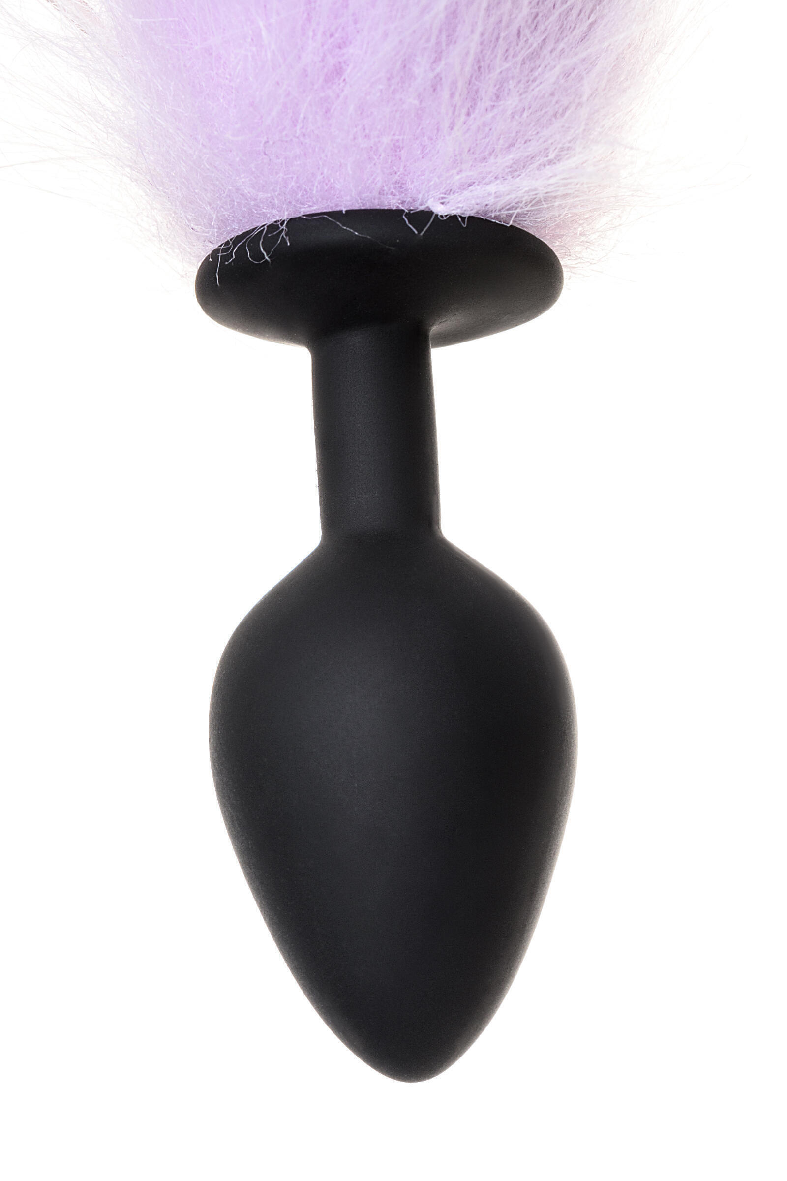 Анальная втулка с бело-фиолетовым хвостом Popo Pleasure Toyfa, M, черный