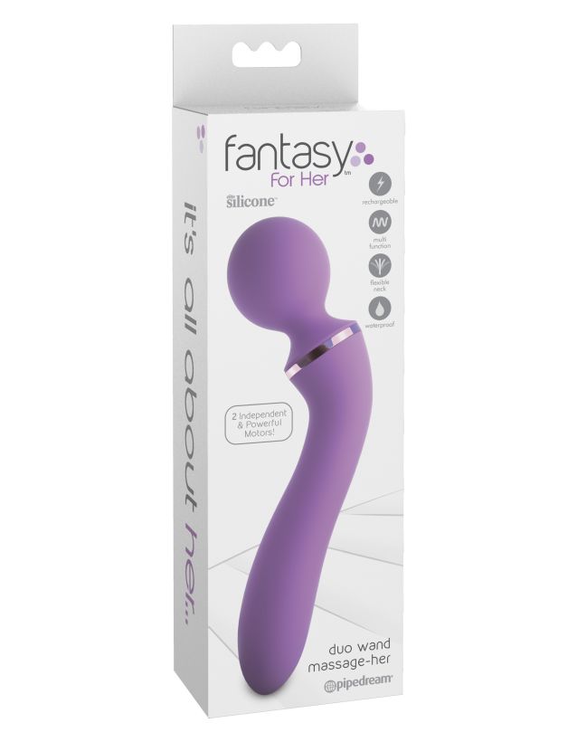 Двусторонний вибромассажер Pipedream Fantasy For Her Duo Wand Massage-Her, сиреневый