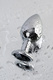 Анальная пробка Toyfa Metal с кристалом цвета турмалин, 8,2 см, серебристый