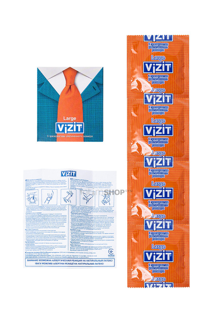 Презервативы Vizit Large, увеличенного размера, 3 шт от IntimShop