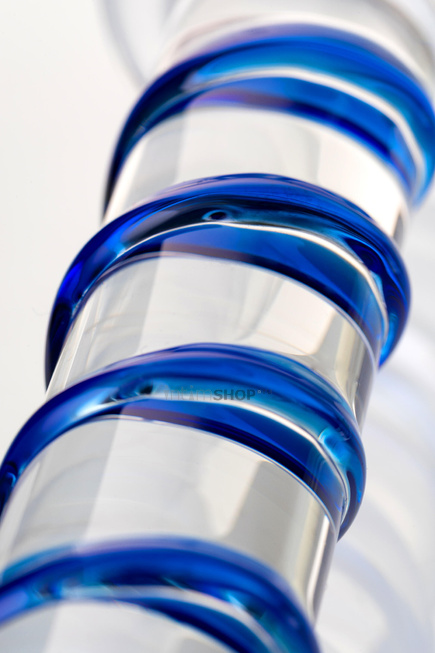 Фаллоимитатор Sexus Glass с синей спиралью, бесцветный, 17 см - фото 6