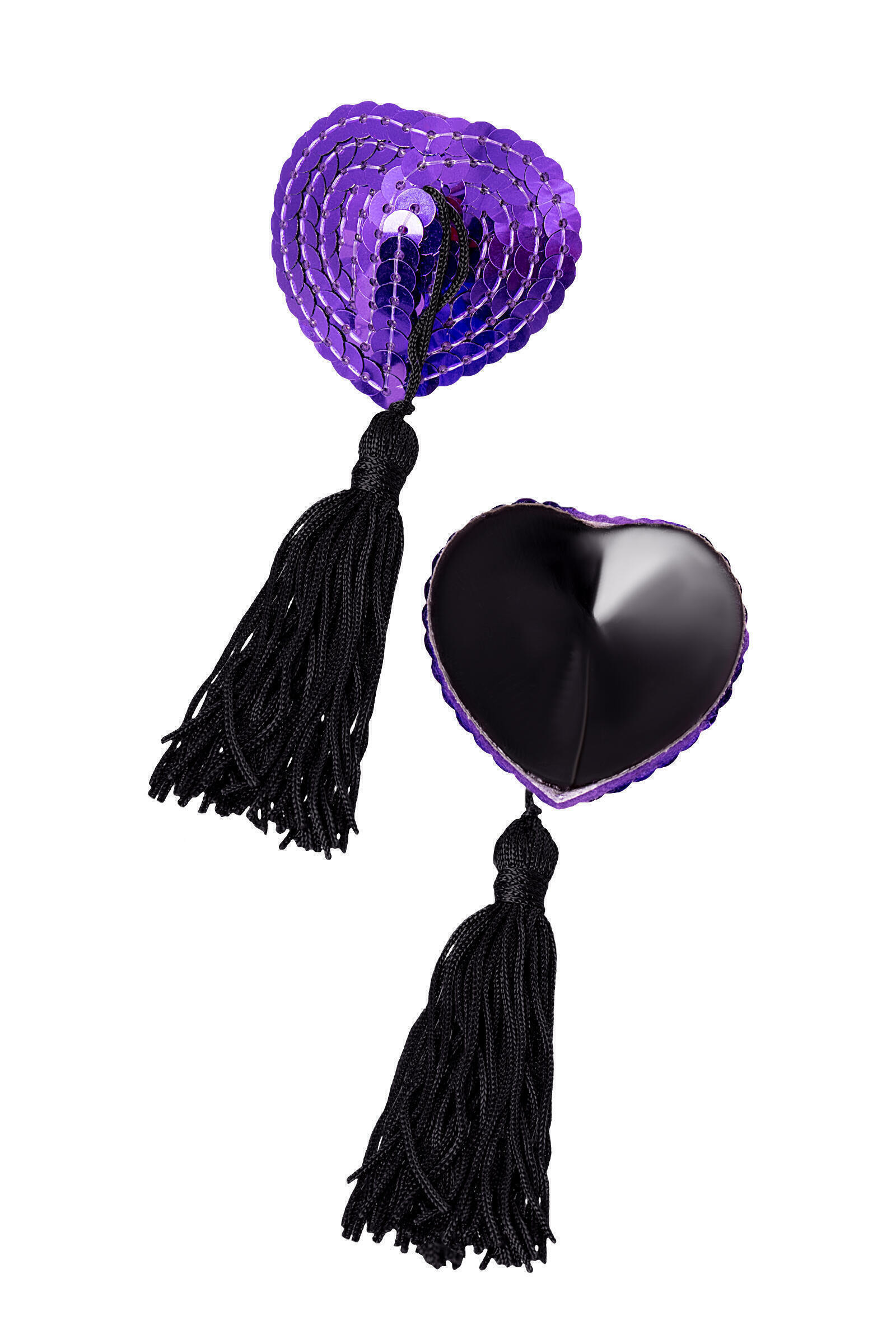 Пэстис Erolanta Denise в форме сердец с кисточками, фиолетовый-чёрный