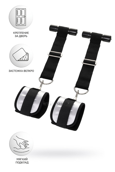 Подвесные наручники на дверь Anonymo by TOYFA, черные с серебристым - фото 2