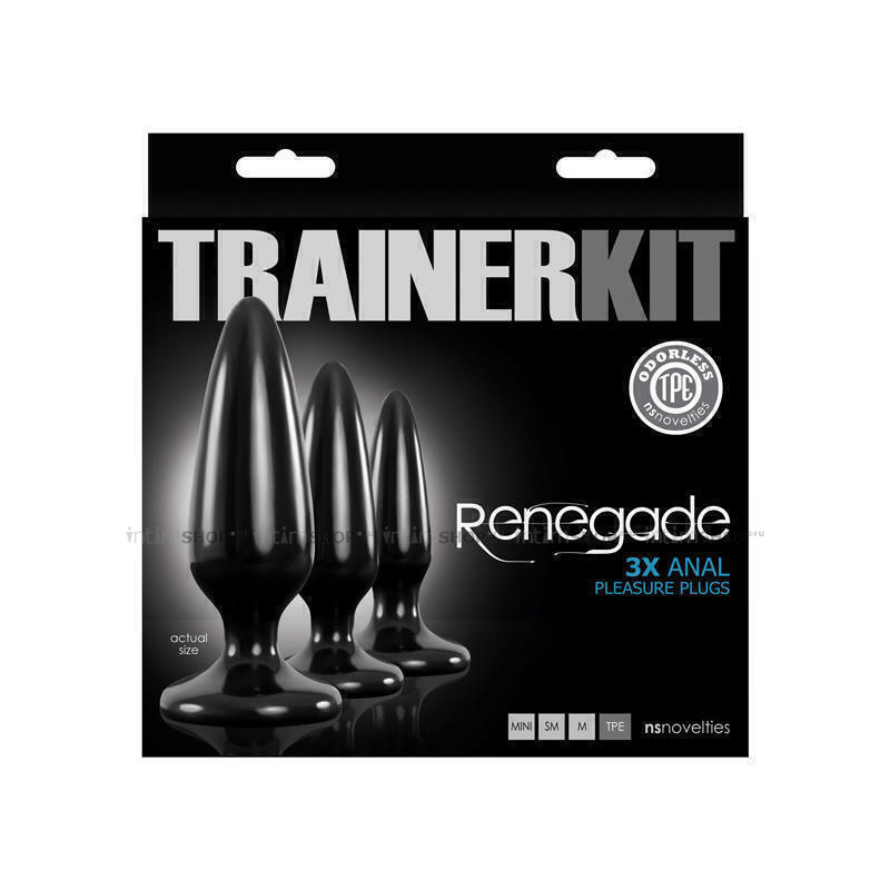 Набор анальных пробок NSNOVELTIES Renegade Pleasure Plug Trainer Kit 3 шт, черный