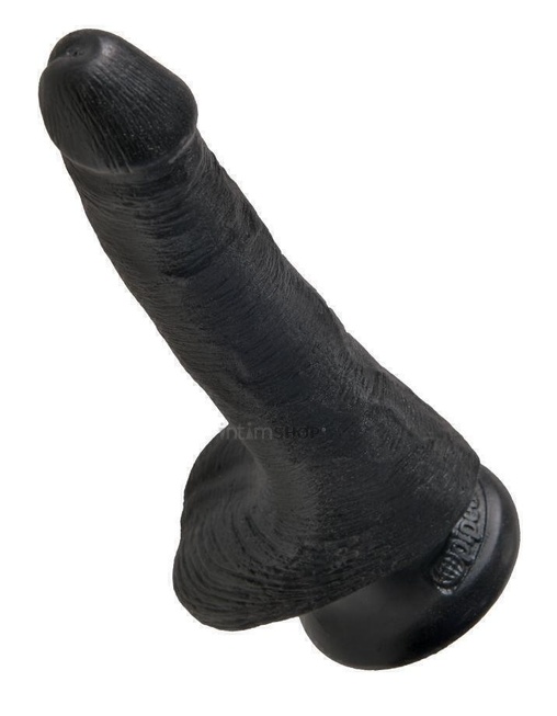 Фаллоимитатор на присоске с мошонкой Pipedream King Cock 6, черный от IntimShop