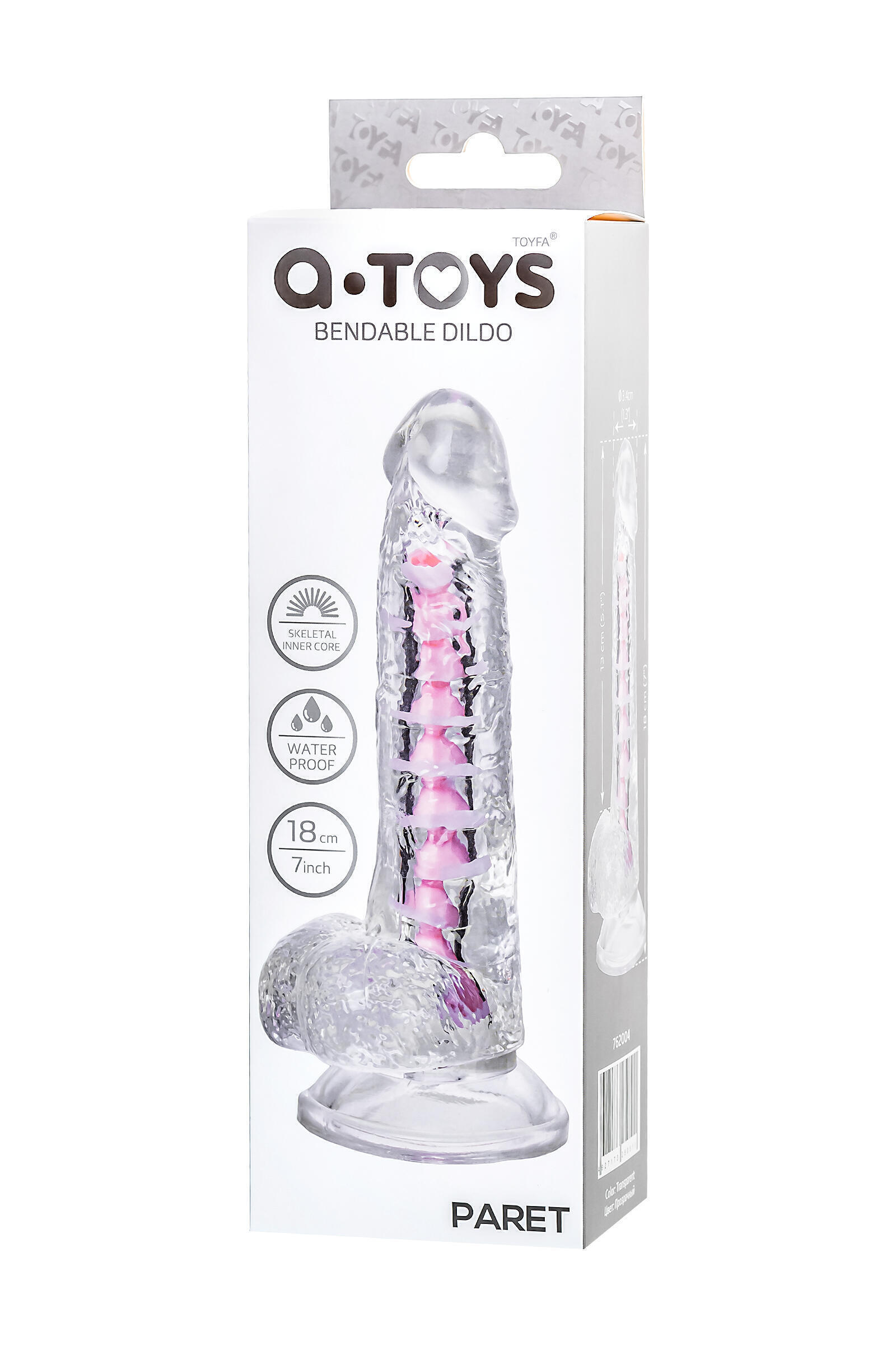 Фаллоимитатор с фиксацией формы Toyfa A-Toys Parret, бесцветный