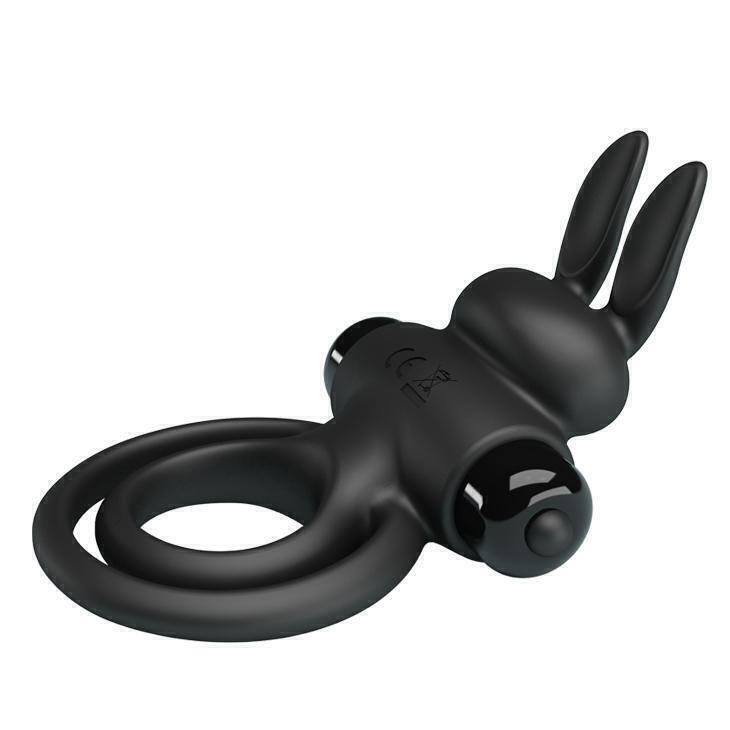 Виброкольцо с подхватом мошонки и клиторальным стимулятором Pretty Love Vibrant Penis Ring III, черный